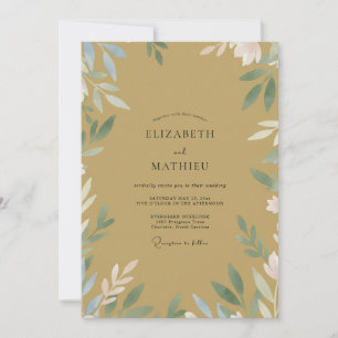 Invitación Boda de la Vid Dorada Ocre