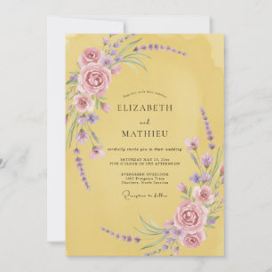 Invitación Boda de la Vid Lila Mostaza