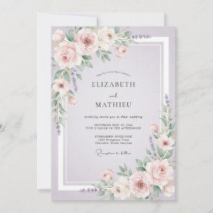 Invitación Boda de la vid lilac sonrojada
