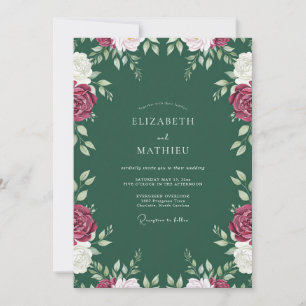 Invitación Boda de la Vid Magenta Esmeralda