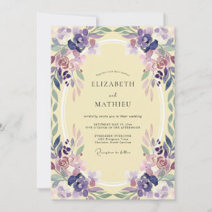 Invitación Boda de la vid morada y malva