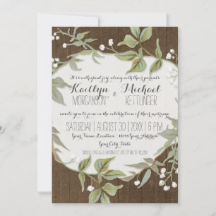 Invitación Boda de la Wreath de la Leaf de la valla de la mad