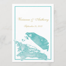 Invitación Boda de la zona marina de Golden y Aqua