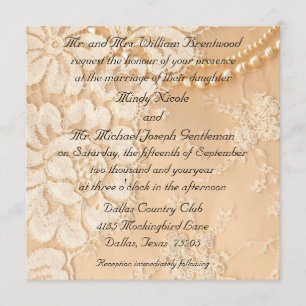 Invitación Boda de Lace y Pearls