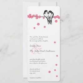 Invitación Boda de ladrillo de flores rosadas encantadas
