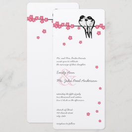 Invitación Boda de ladrillo de flores rosadas encantadas