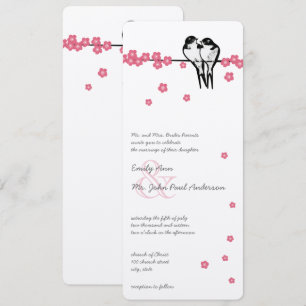 Invitación Boda de ladrillo de flores rosadas encantadas