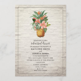 Invitación Boda de Ladrillo de piña floral Cena