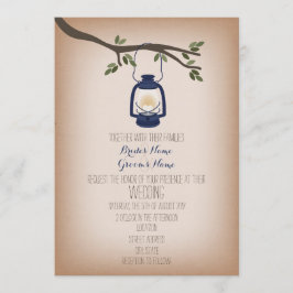 Invitación Boda de Lantern de Camping Azul inspirado por Card