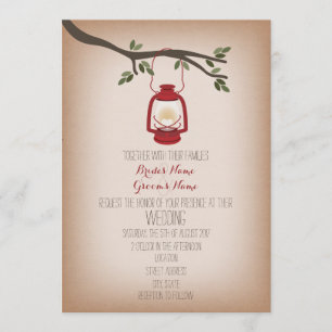 Invitación Boda de Lantern de camping inspirado por Cardstock
