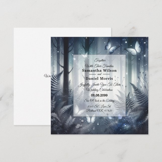 Invitación Boda de las Alas Mágicas y de la Luna (Anverso / Reverso)