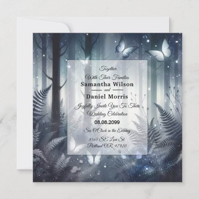 Invitación Boda de las Alas Mágicas y de la Luna (Anverso)