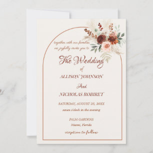 Invitación Boda de las bombas de flores de Boho