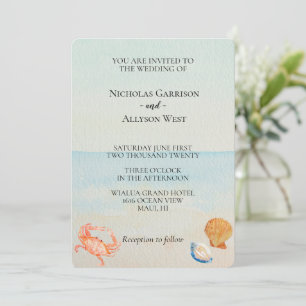 Invitación Boda de las conchas Ocean Beach