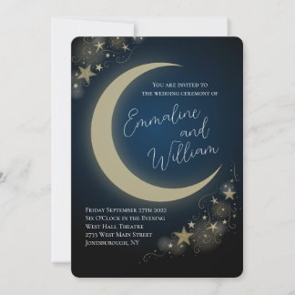 Invitación Boda de las estrellas celestes de la luna