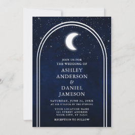 Invitación Boda de las estrellas celestes de la luna del arco