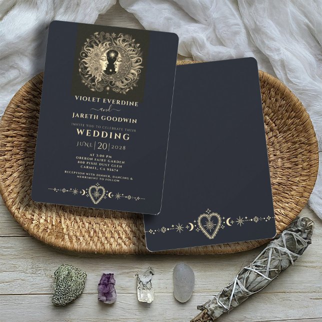 Invitación Boda de las estrellas celestes de la luna solar (Subido por el creador)