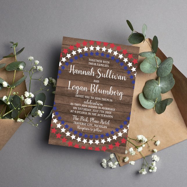 Invitación Boda de las Estrellas Patrióticas del 4 de julio (Subido por el creador)