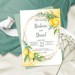 Invitación Boda de las flores amarillas Eucalyptus