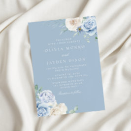 Invitación Boda de las flores azules azul cielo