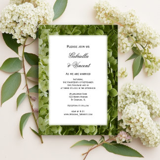 Invitación Boda de las flores de Annabelle verde Hydrangea