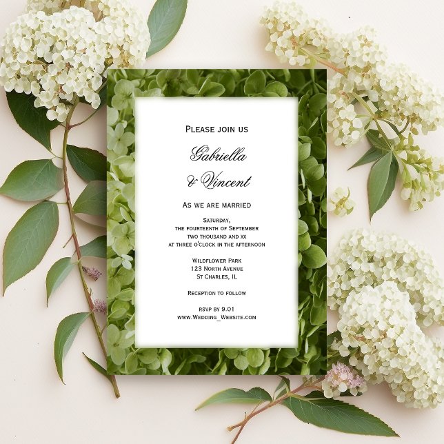 Invitación Boda de las flores de Annabelle verde Hydrangea (Subido por el creador)