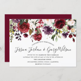 Invitación Boda de las flores de color rojo romantico de Borg