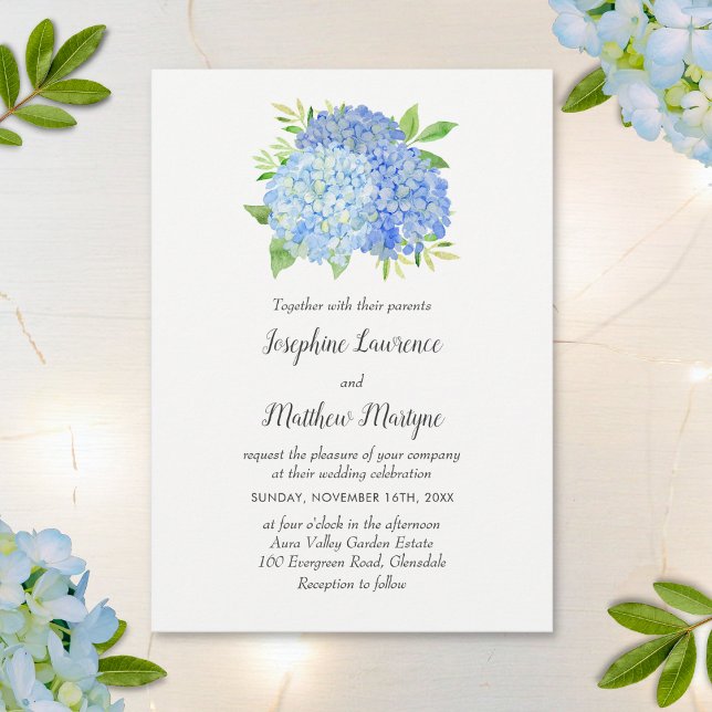 Invitación Boda de las flores de hidrangea modernas (Subido por el creador)