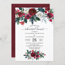 Invitación Boda de las flores de invierno de la acuarela de B