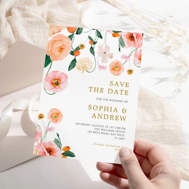 Invitación Boda de las flores de los cachorros Guardar la fec (Subido por el creador)