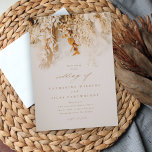 Invitación Boda de las Flores de Otoño Boho<br><div class="desc">Una romántica y moderna foto realista invitación a la boda de otoño con un ramo floral seco neutro en tonos trigo,  ocre y roya.</div>