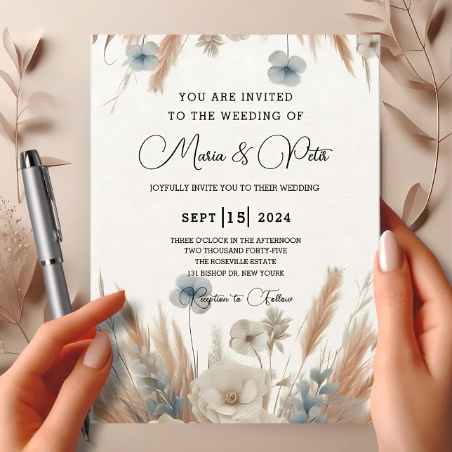 Invitación Boda de las Flores de Otoño Boho (Subido por el creador)