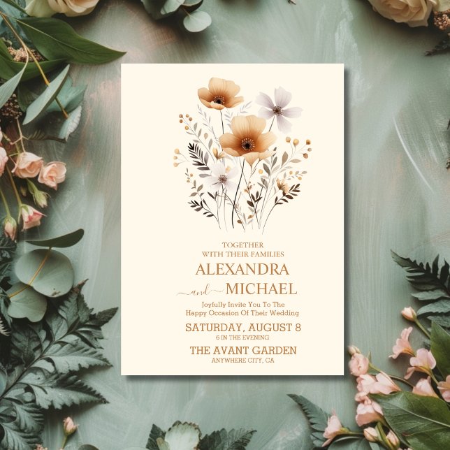 Invitación Boda de las Flores de Otoño Boho (Subido por el creador)