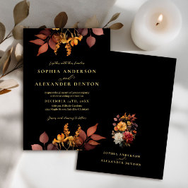 Invitación Boda de las flores de otoño rusas rusticas