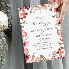 Invitación Boda de las flores rosas dulces de la Moda Boho