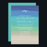 Invitación Boda de las gaviotas marinas de arena pintadas<br><div class="desc">COLECCIÓN BODA ARENA, MAR & SEAGULLS: Este es un diseño original de La Bella Rue. Invitación de bodas para tu tema de bodas en la playa. El fondo de la arena y los colores del mar con un ilustracion de dos gaviotas volando sobre el suelo. Color azul marino sólido en...</div>