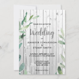 Invitación Boda de las hojas de oliva de acuarela botánica mo