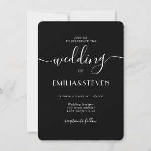 Invitación Boda de las iniciales de la foto en blanco negro y