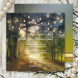 Invitación Boda de las luces de cadena de árboles forestales 