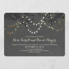 Invitación Boda de las luces de cadena de Relieve metalizado 