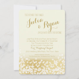 Invitación Boda de las luces de destello de marfil y oro