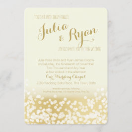 Invitación Boda de las luces de destello de marfil y oro