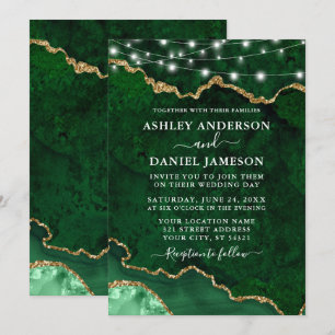 Invitación Boda de las luces de geodo del árido de mármol ver