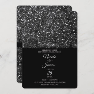 Invitación Boda de las luces espumosas del Purpurina plateado