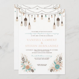 Invitación Boda de las Luces Florales Boho