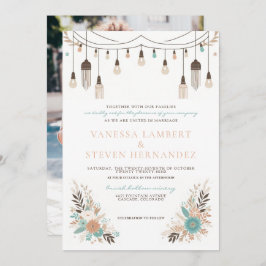 Invitación Boda de las Luces Florales Boho