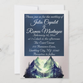 Invitación Boda de las montañas acuarelas