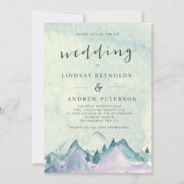 Invitación Boda de las montañas acuarelas