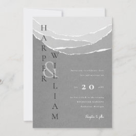 invitación boda de las montañas de papel gris mode