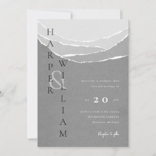 invitación boda de las montañas de papel gris mode